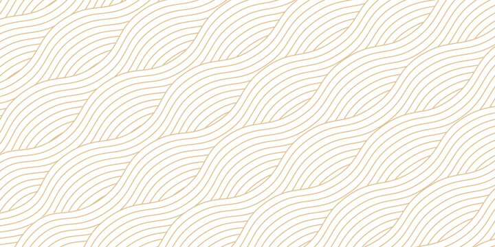 Yellow instant noodle, pasta and spaghetti texture with geometric wavy lines. Ramen, pasta vector pattern. Background abstract food illustration