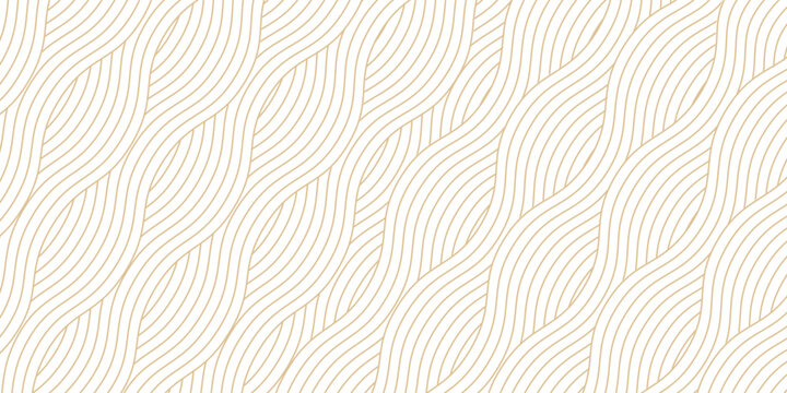 Yellow instant noodle, pasta and spaghetti texture with geometric wavy lines. Ramen, pasta vector pattern. Background abstract food illustration