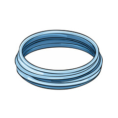 Fototapeta premium Blue O Ring Seal With Ribbed Surface Isolated