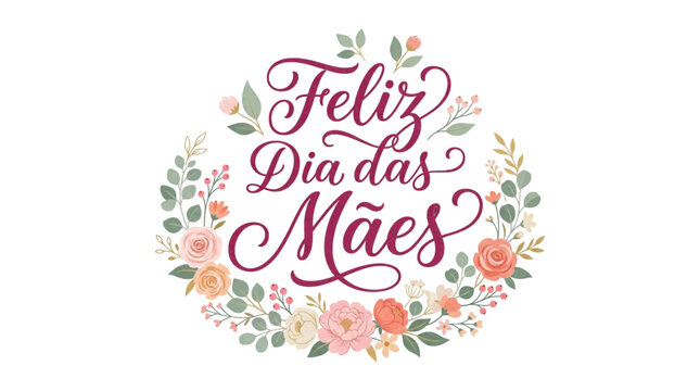 Happy Mother's Day Elegant Lettering Vector