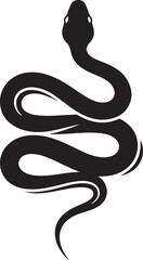 Fototapeta premium Elegant black silhouette of a coiled snake with raised head
