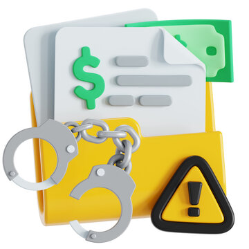 Document forgery 3D illustration