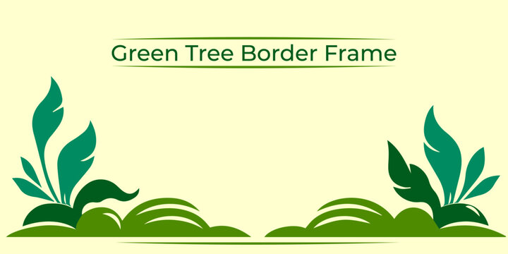 Green nature border frame with leaves eco botanical decorative template vector design