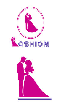 Fashion logo with woman silhouette modern boutique beauty brand identity design vector