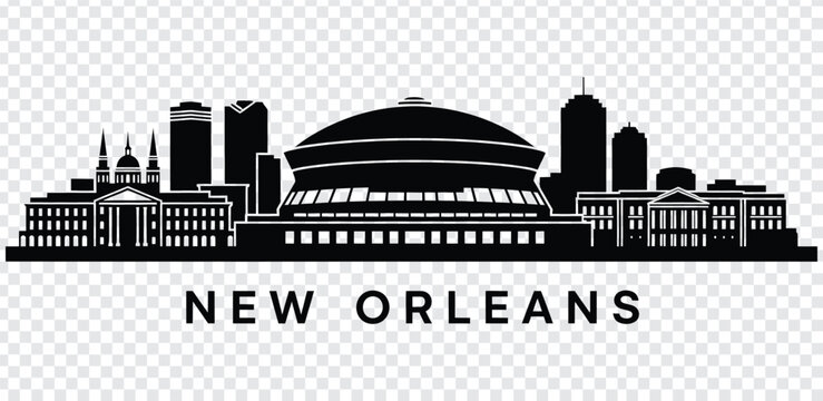 New orleans city skyline silhouette