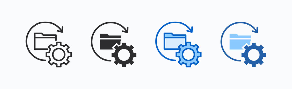 Preprocessing Icon Sheet Multiple Style Collection Isolated Vector