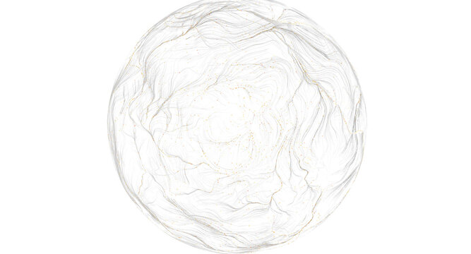 Abstract design element features a sphere of intricate lines, perfect for artistic and di