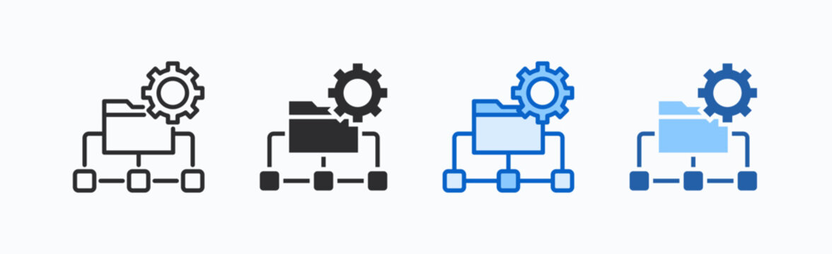 Schema Icon Sheet Multiple Style Collection Isolated Vector