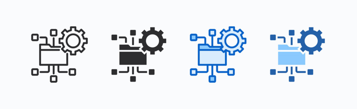 Cluster Icon Sheet Multiple Style Collection Isolated Vector