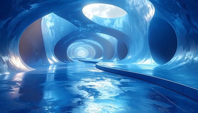 Frozen, undulating passage