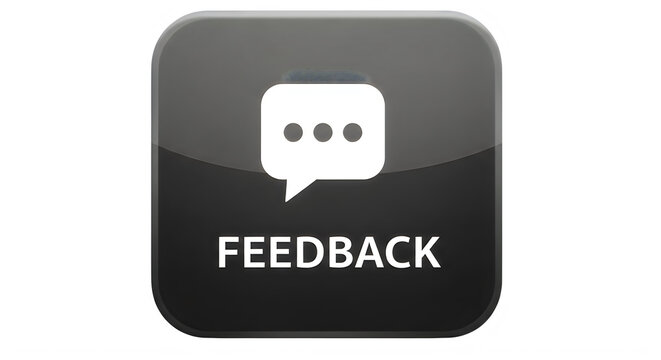 Feedback button icon with speech bubble isolated on transparent background transparent background