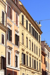 Fototapeta premium Borgo Pio Street View with Typical Building Facades in Rome, Italy