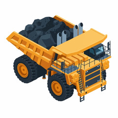Heavy Duty Mining Dump Truck Loaded with Coal. © Erviana