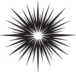 Obraz premium A striking burst of black lines radiating from a central point a dramatic clean silhouette vector
