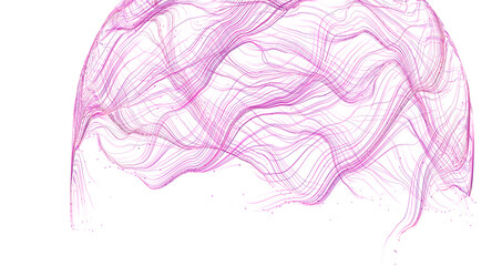 Fototapeta premium Abstract pink lines design, flowing curves on white, great for backgrounds and modern concepts.