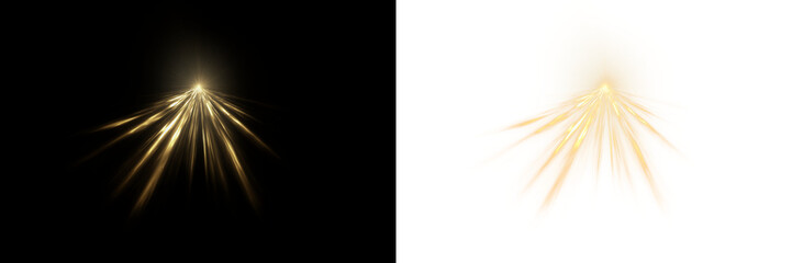 Obraz premium Orange bright light beams transparent png overlay with spotlight effect