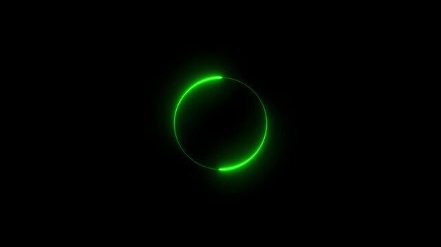 Neon light glowing circle frame background animation. Beautiful colorful neon circle frame loading icon. 4k video animation
