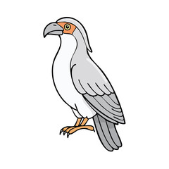 Fototapeta premium Stylized Illustration of a Gray Bird with Orange Accents