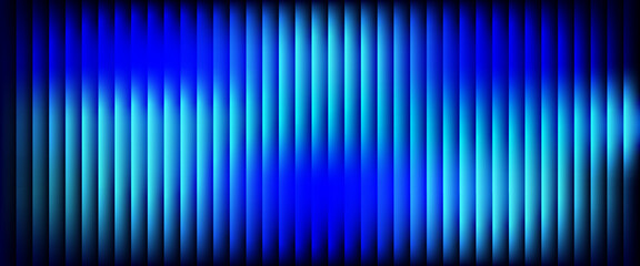 Abstract futuristic background featuring vertical blue neon glowing stripes with a dynamic light wave effect.  © Arga