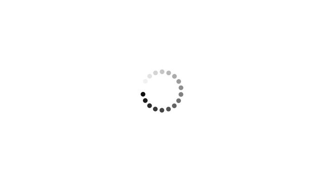 Animation - loading circle icon on white background with alpha channel. Loading Circle Spinner Seamless Loop Spinning Animation, 4K video