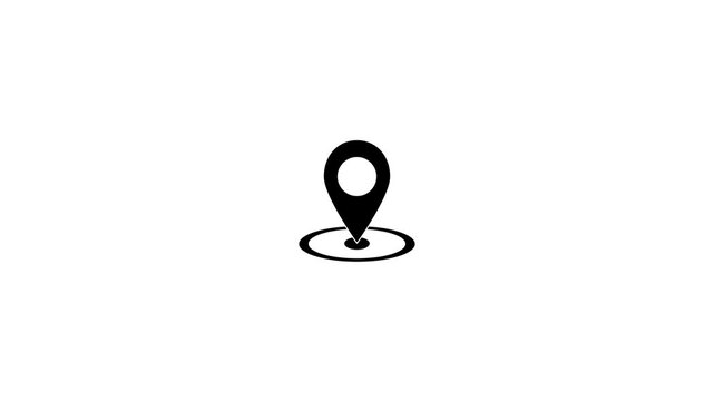 Map pointer icon set with pin symbols for navigation and location icon animation on a white background,with 4k