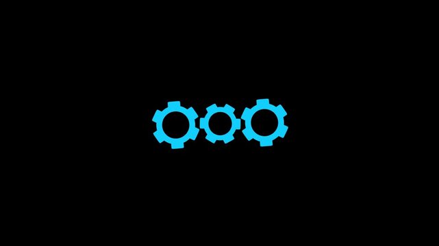Update setting icon setup animation. setting icon with spinning gears icon animated. Technology gear icon concept animation on transparent background. 4k video