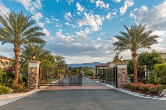 Luxury Gated Housing Community Entrance