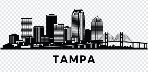 Tampa florida city skyline silhouette vector illustration © MdshakiburRahman