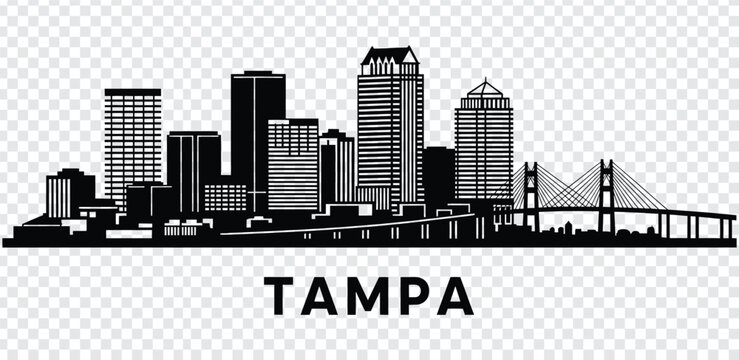 Tampa florida city skyline silhouette vector illustration