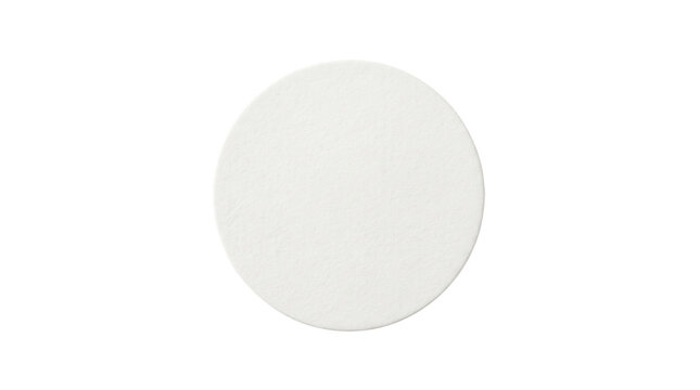 Blank white round paper coaster isolated on transparent background png