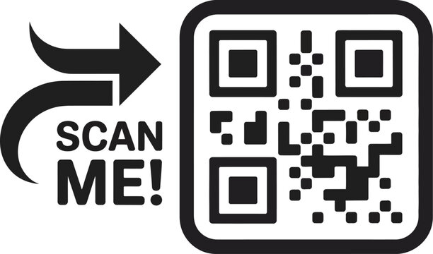 Scan me icon QR code template mobile app scanning interface vector illustration