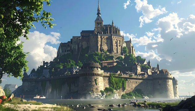 Island castle at sea