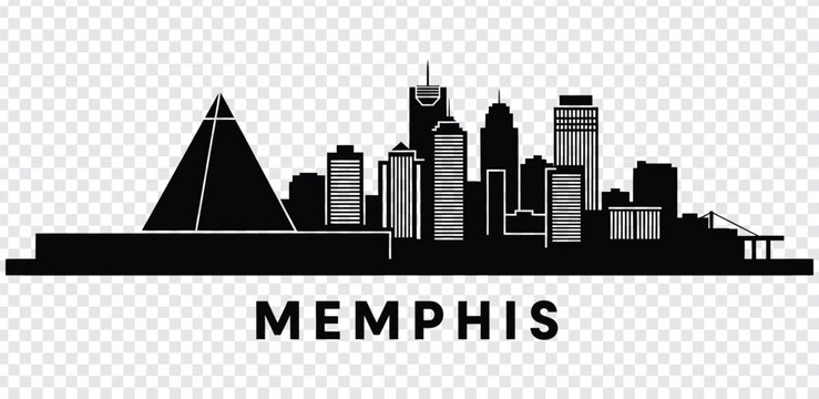 Memphis tennessee city skyline silhouette vector illustration