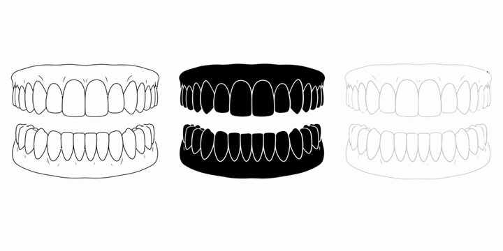 Teeth Grills Illustration of dental grills in various designs on a white background