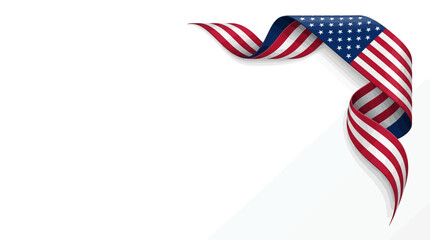 Obraz premium Wavy american flag ribbon border element