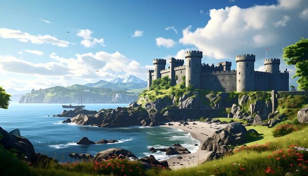 Majestic castle by sea (1)