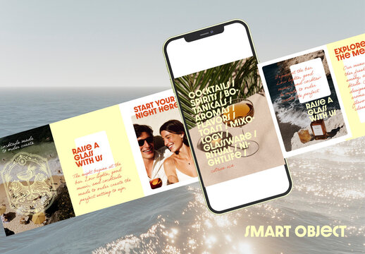 Cocktail Bar Social Media Carousel Layout
