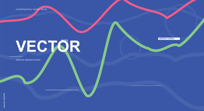 Vector graphic showing upward trending lines with bold typography and business theme.