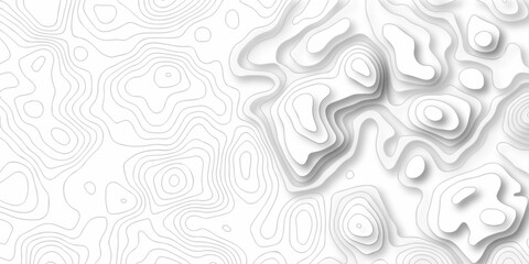 Minimal relief topography map area wallpaper. vector topo paper lines. Topographic contour lines grid map pattern. Geographic hiking mountain art dynamic design. © MdLothfor