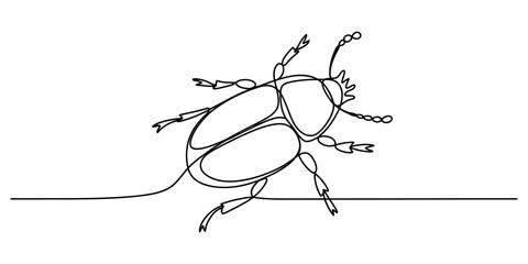 Continuous single line drawing of a stag beetle © Graphics Art