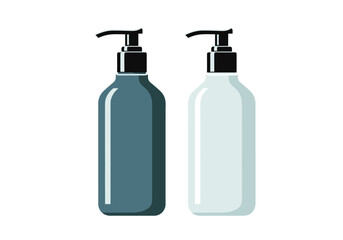 Fototapeta premium Two bottles of liquid soap and lotion are placed next to each other