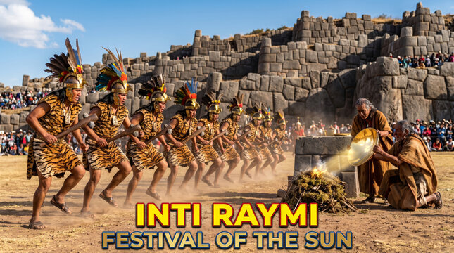 Inca Warriors Dance and Ignite New Sacred Fire at Sacsayhuaman Inti Raymi Sun Festival