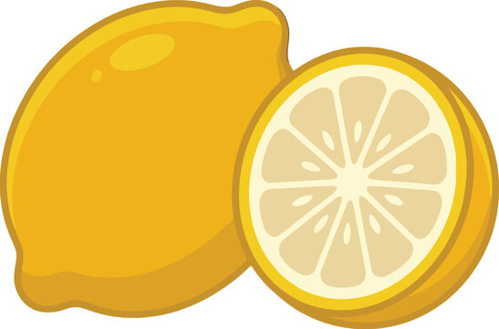 Bright yellow whole and halved citrus fruit artwork showcasing vibrant freshness and tangy zest symbolizing healthy ingredients for beverages and delectable culinary creations.