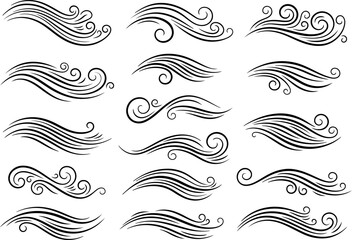 Fototapeta premium Modern Calligraphic Swoosh and Decorative Wave Flourish Collection Vector