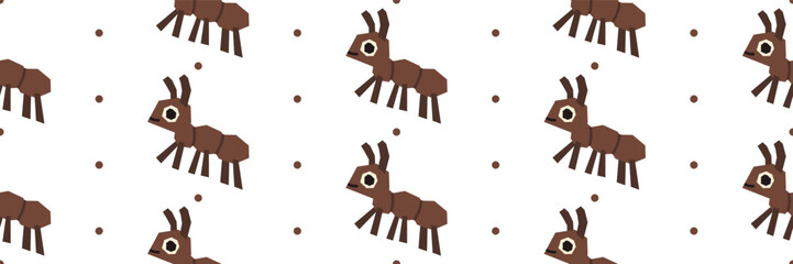 Seamless pattern insect with ant bug and fly funny. Funny seamless pattern for children decor textile and paper. © Елена Сорокина