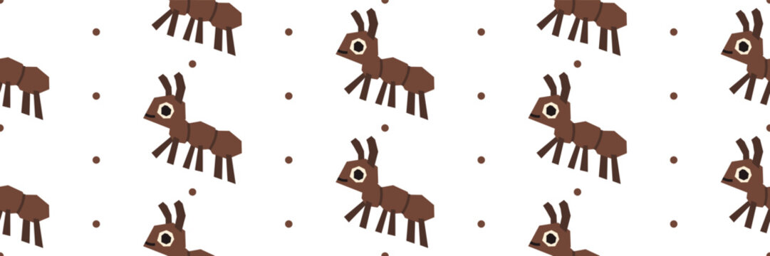 Seamless pattern insect with ant bug and fly funny. Funny seamless pattern for children decor textile and paper.
