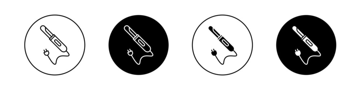 Hair curler icons vector graphics collection on white background