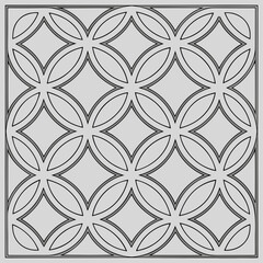 Fototapeta premium Minimalist gray geometric pattern with overlapping circles and diamond shapes for architectural design geometric diamonds minimalist background abstract symmetry seamless architecture