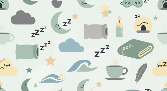 Sleep icons on light background.