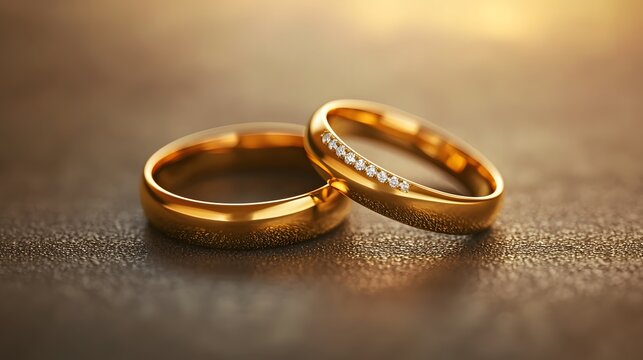 Beautiful marriage bands representing eternal love and commitment image